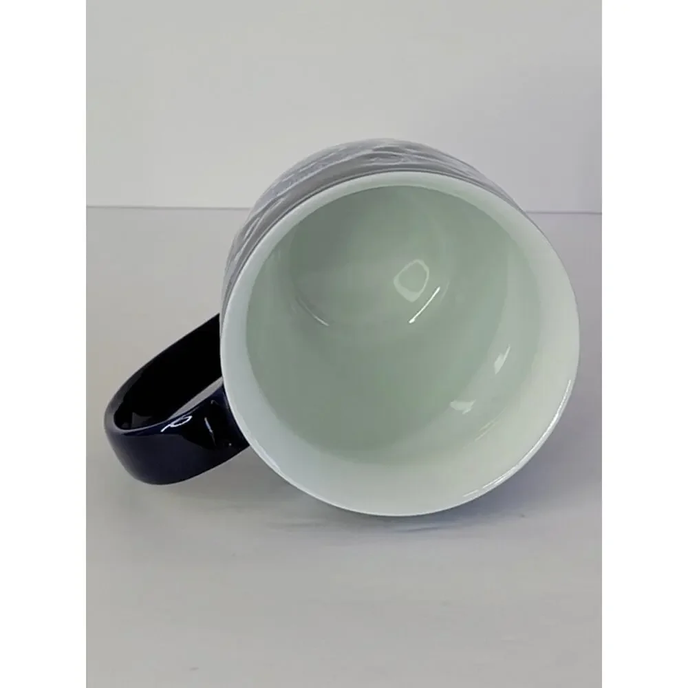 Pier 1 Exclusive MANDARIN Floral Cobalt Blue White Porcelain 14oz Coffee/Tea Mug